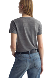 Lana Crewneck Tee in Heather Grey