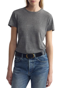 Lana Crewneck Tee in Heather Grey