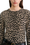 Laevin Printed Sweater in Taupe Black Cheetah