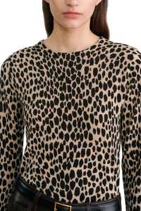 Laevin Printed Sweater in Taupe Black Cheetah
