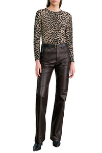 Laevin Printed Sweater in Taupe Black Cheetah