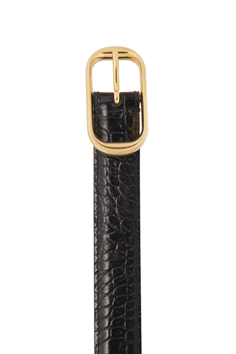 Reine Belt in Black Embossed