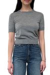 Leilani Knit Tee in Medium Grey Melange