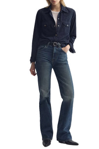 Travis Corduroy Shirt in Navy Dusk