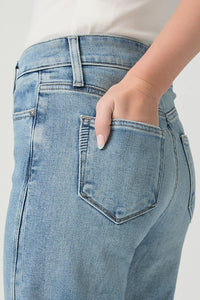 Anessa with Twisted Outseam Panel Raw Hem in Explorer