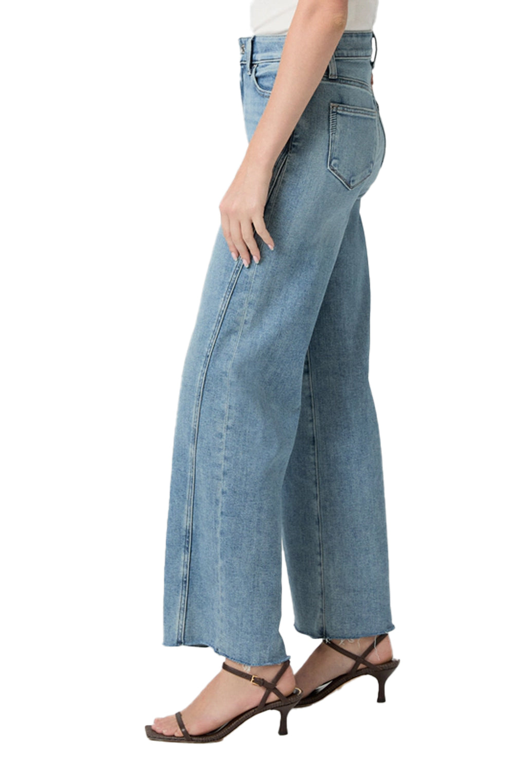 Anessa with Twisted Outseam Panel Raw Hem in Explorer