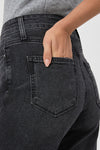 Anessa 31" Wide Leg Jean in Viper Black Distressed