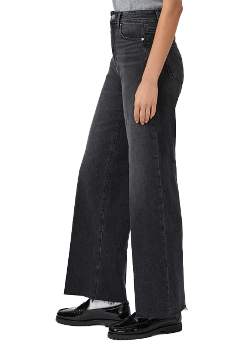 Anessa 31" Wide Leg Jean in Viper Black Distressed