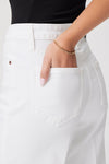 Anessa Wide Leg Jean with Raw Hem in Crisp White