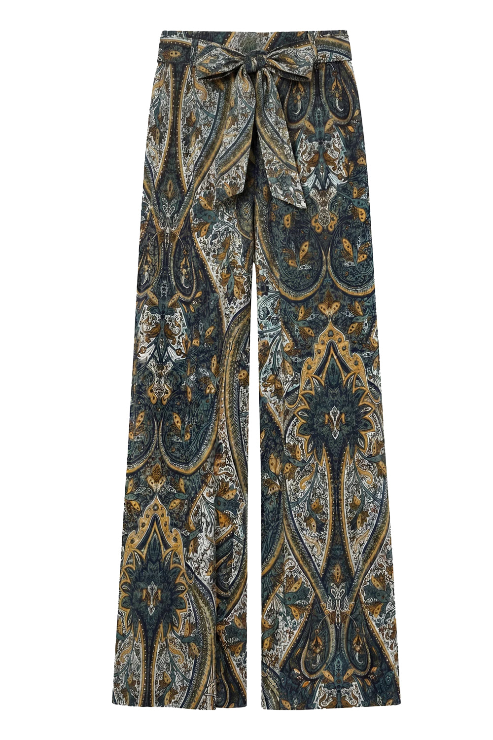Sawyer Wide Leg Silk Pant in Prussian