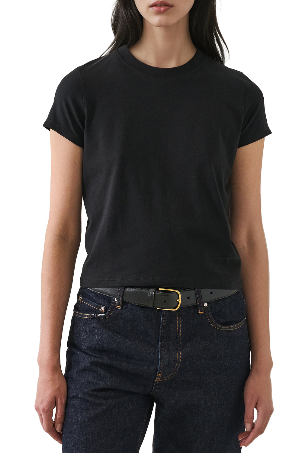 Iconic Pima Stretch Baby Tee in Black