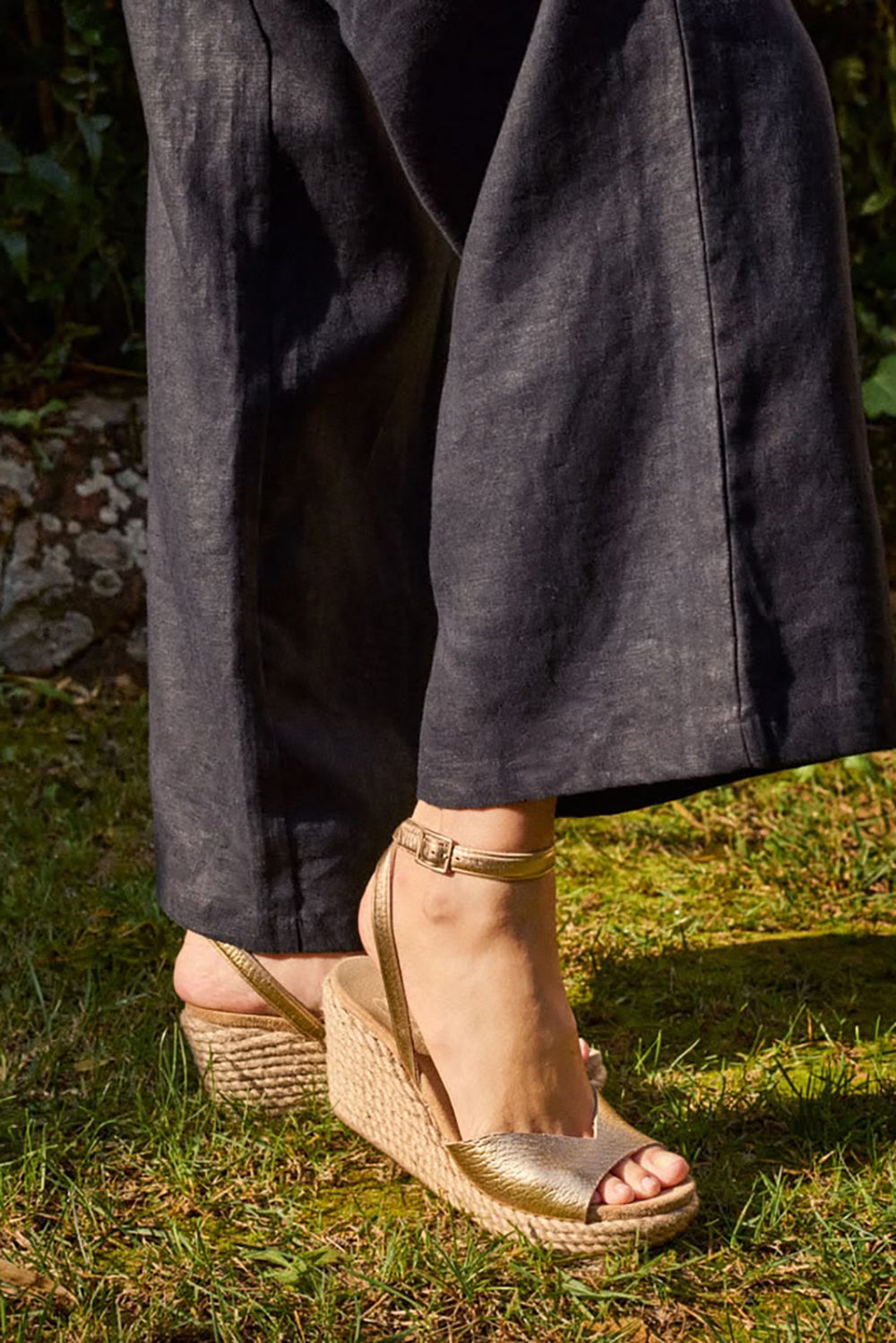 Afra Sweetheart Maritime Wedge in Gold Cervo