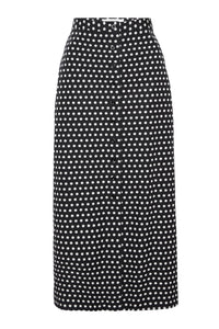The Polka Dot Skirt in Black Multi