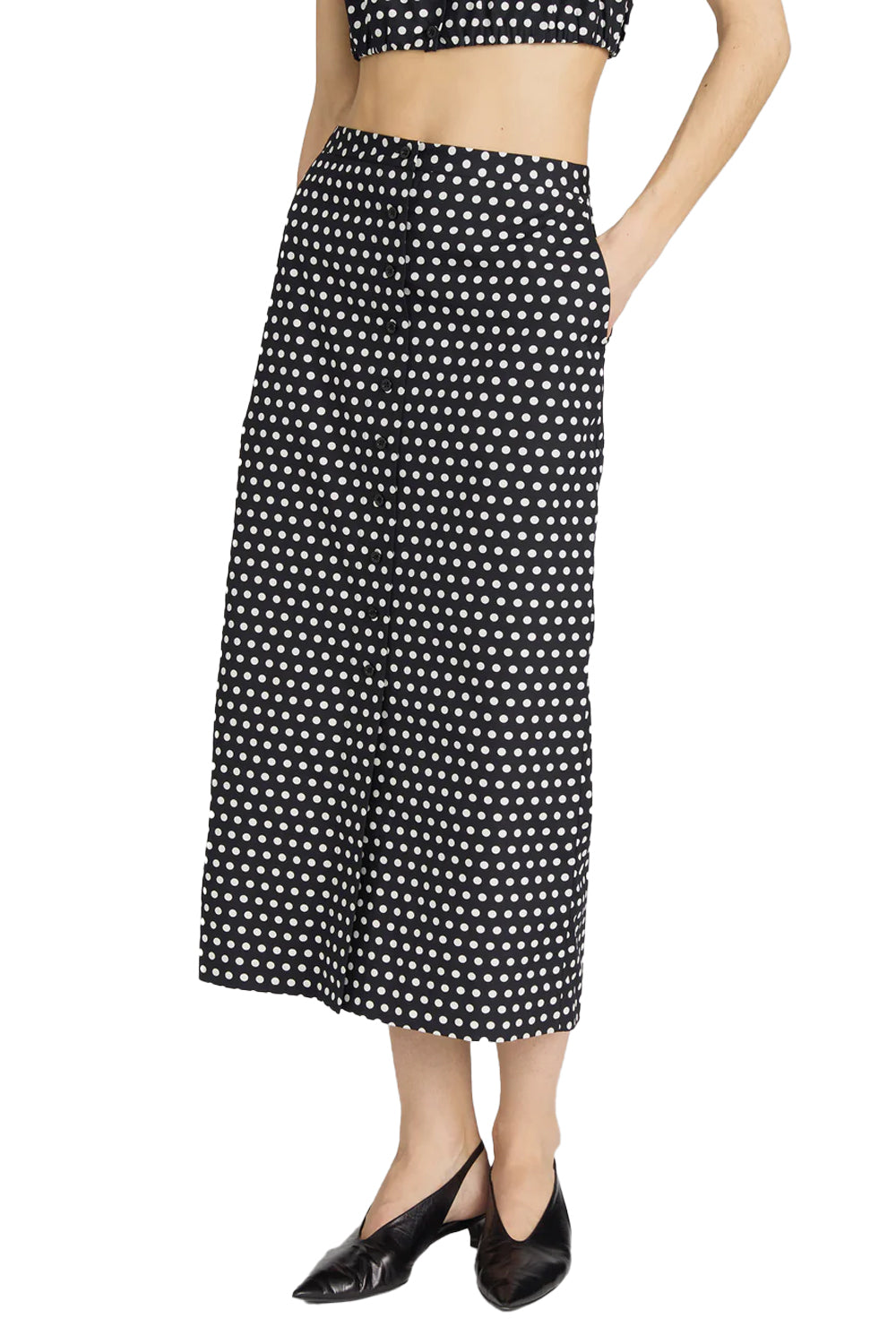 The Polka Dot Skirt in Black Multi