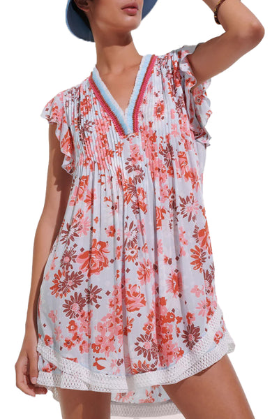 Sasha Mini Dress in Blue 90'S