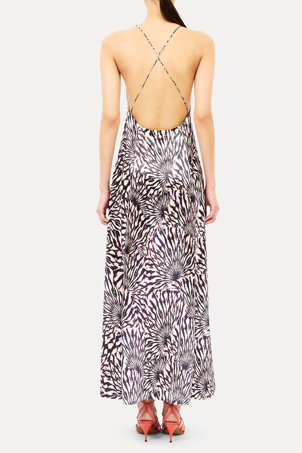 Oriana Sleeveless Satin Dress in Rhodonite
