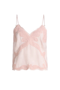 Ann Embroidered Tank in Blush