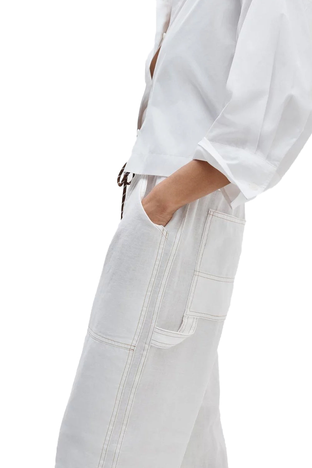 Atlas Linen Pant in White
