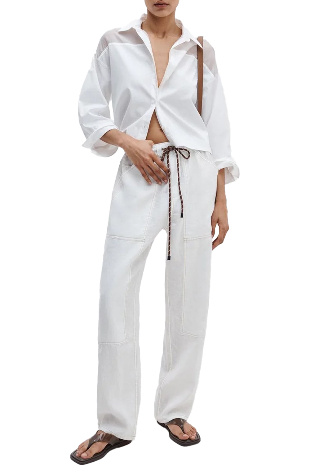 Atlas Linen Pant in White