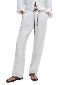 Atlas Linen Pant in White