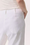 Banks Ankle-Length Linen-Blend Pants in White