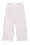 Banks Ankle-Length Linen-Blend Pants in White