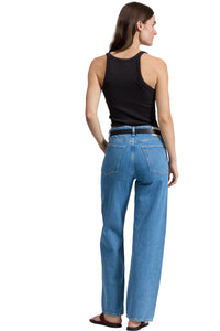 The Essential Rib Wide String Tank in Black