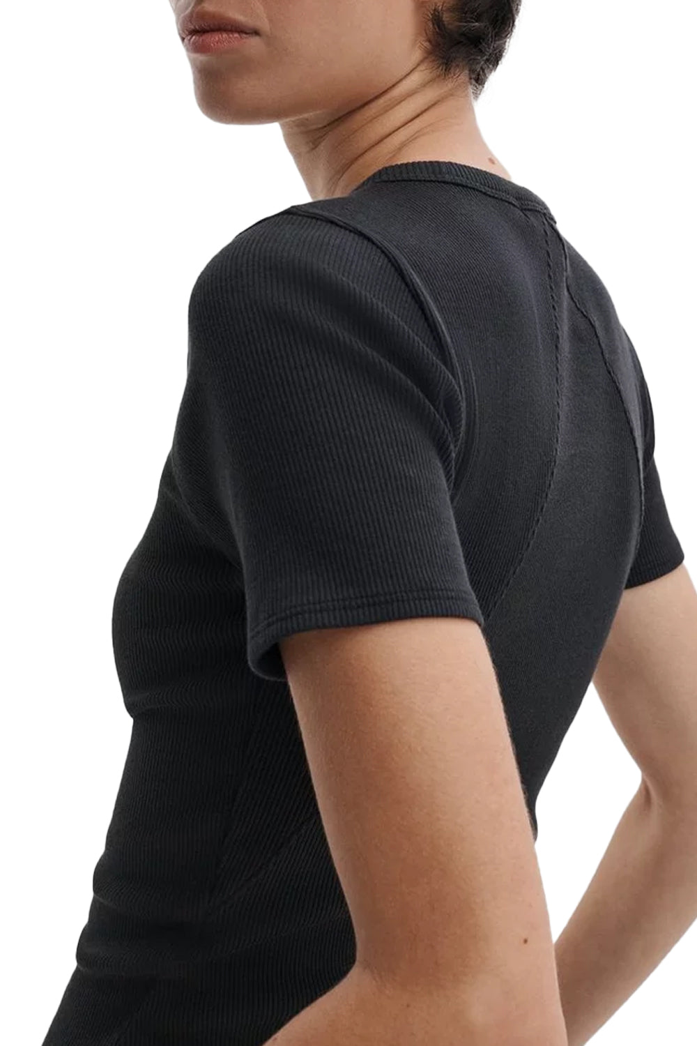The Essential Ribbed Tee in Black