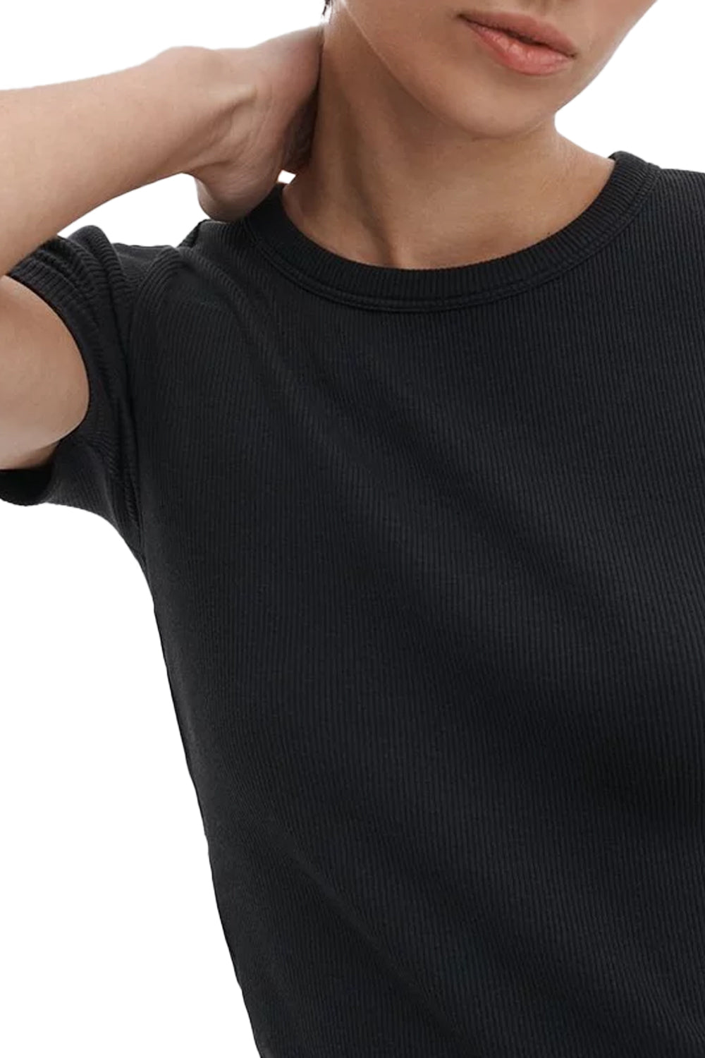 The Essential Ribbed Tee in Black