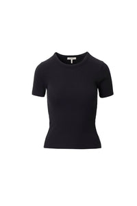 The Essential Ribbed Tee in Black