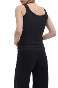 The Essential Ribbed U-Neck Tank in Black