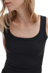 The Essential Ribbed U-Neck Tank in Black