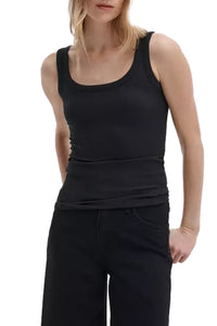 The Essential Ribbed U-Neck Tank in Black