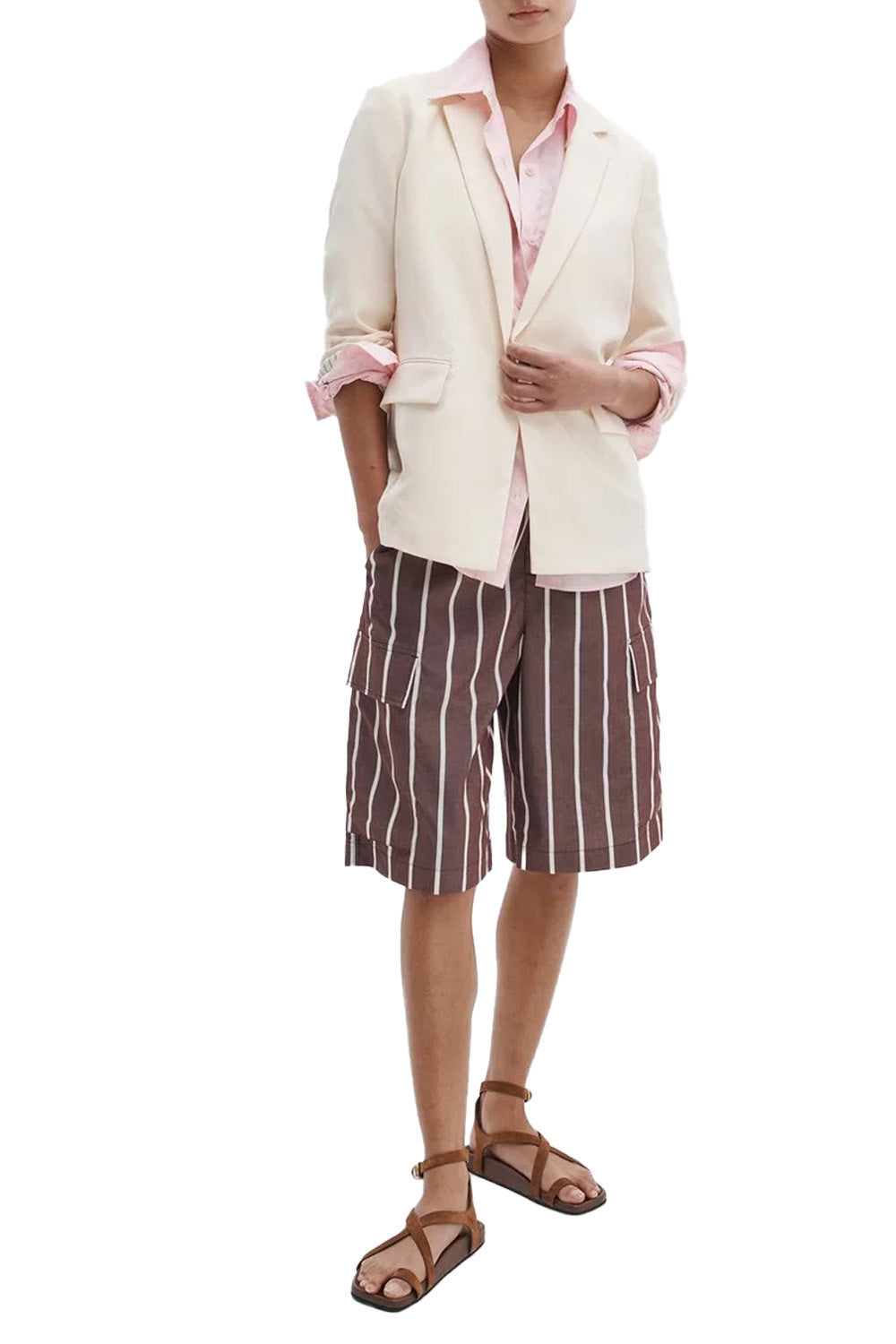 Jennie Linen Blazer in Ivory