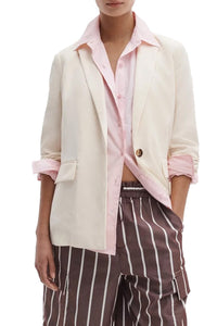 Jennie Linen Blazer in Ivory