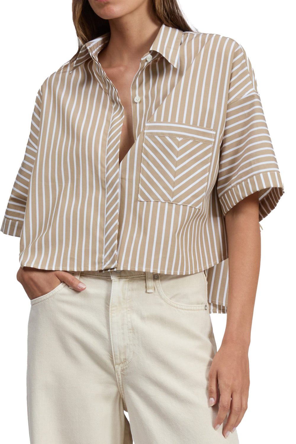 Marin Short-Sleeve Striped Shirt in Sea Stripe
