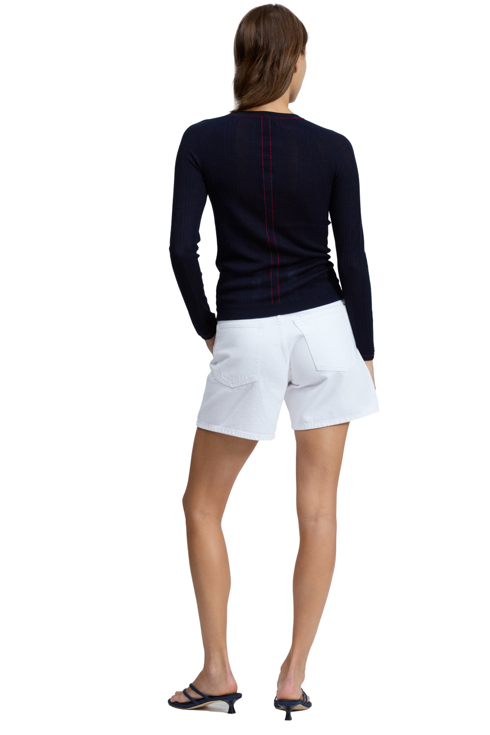 Teresa Rib Long Sleeve in Navy