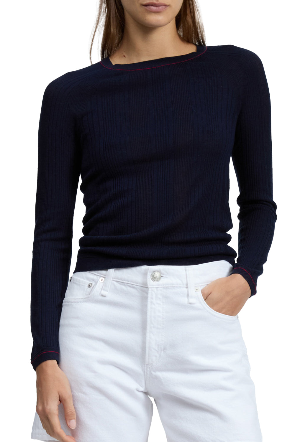 Teresa Rib Long Sleeve in Navy