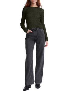 Ellie Lace Top in Army