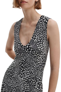 Sinead Printed Dress in Black Leopard