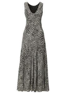 Sinead Printed Dress in Black Leopard