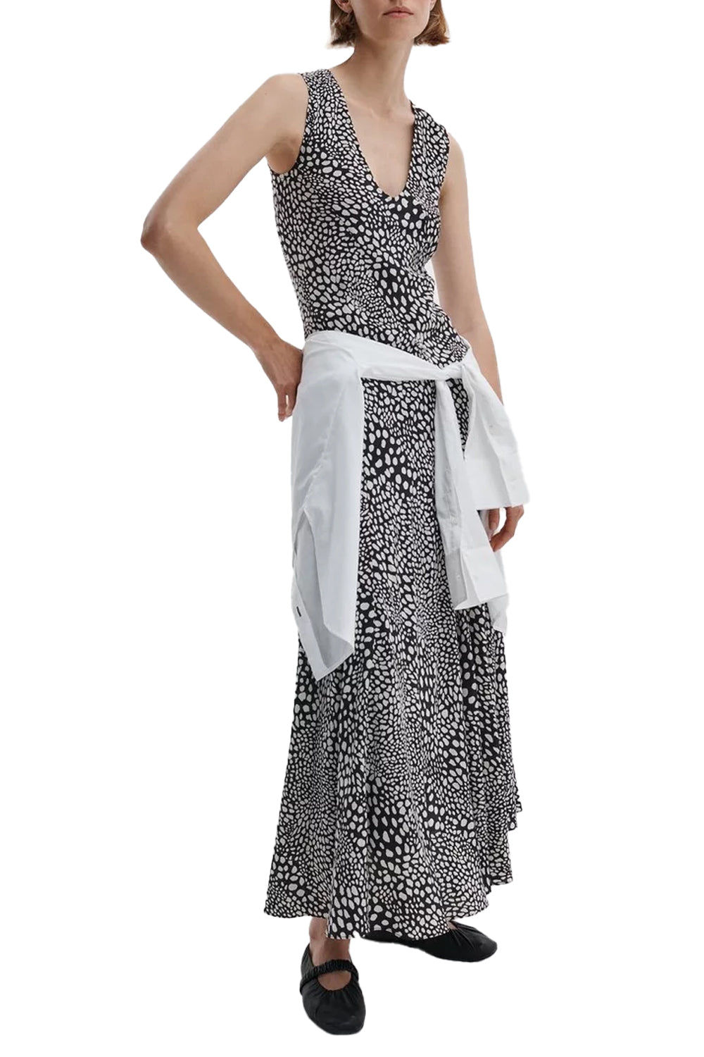 Sinead Printed Dress in Black Leopard