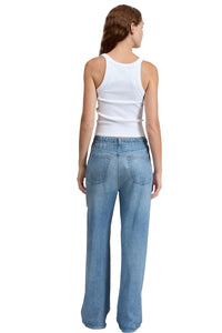 The Essential Rib Wide String Tank in White