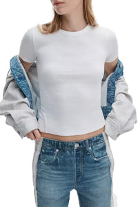 The Essential Ribbed Tee in White