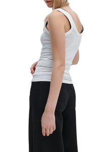 The Essential Ribbed U-Neck Tank in White