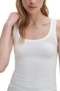 The Essential Ribbed U-Neck Tank in White