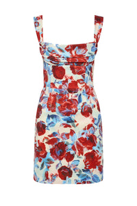 Fleurette Mini Dress in Red Poppy Fields Print