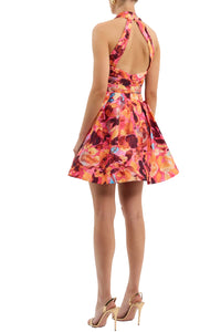 Gardenia Mini Dress in Pink Floral Print