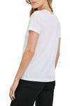 Classic V Neck Short Sleeve Tee in White