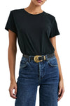 Classic Crew Neck Short Sleeve Tee in Black
